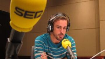 Fernando Alonso durante la entrevista en &#039;El Larguero&#039;.