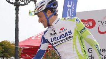 <b>EXPECTACIÓN. </b>Ivan Basso, en la salida de Lloret de Mar.