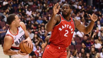 Kawhi Leonard, en su primer partido como jugador de los Raptors.