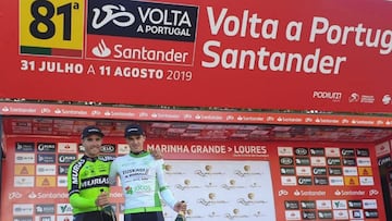 Mikel Aristi, tras su victoria de etapa en la Volta a Portugal.