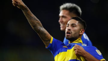 Soccer Football - Copa Libertadores - Group F - Boca Juniors v Deportivo Pereira - La Bombonera, Buenos Aires, Argentina - April 18, 2023 Boca Juniors' Alan Varela celebrates scoring their second goal REUTERS/Matias Baglietto