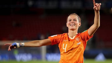 Merel Van Dongen, jugadora de Holanda, durante el Mundial de Francia. 