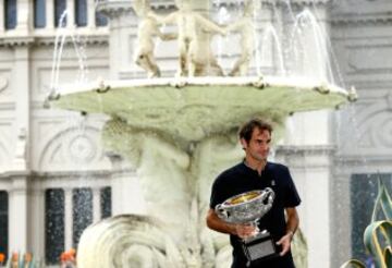 El día después: Federer celebró su título con los fans