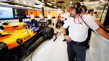 Fernando Alonso, con McLaren en el GP de Abu Dhabi de F1 2019. 
