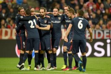 Antoine Griezmann celebrates with team-mates 