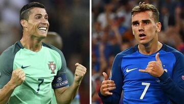 Ronaldo y Griezmann lideran el ataque de Portugal y Francia en la Euro 2016