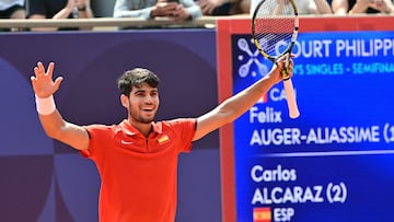 Carlos Alcaraz, al final del partido.