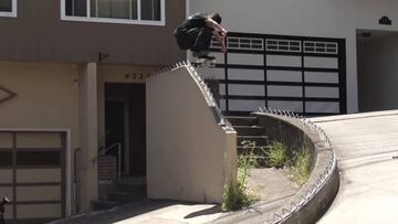 Miles con un gap a kickflip de lo m&aacute;s alto durante la cinta