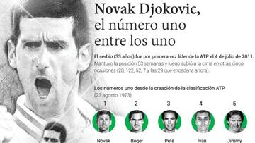 Novak Djokovic, el número uno entre los números uno