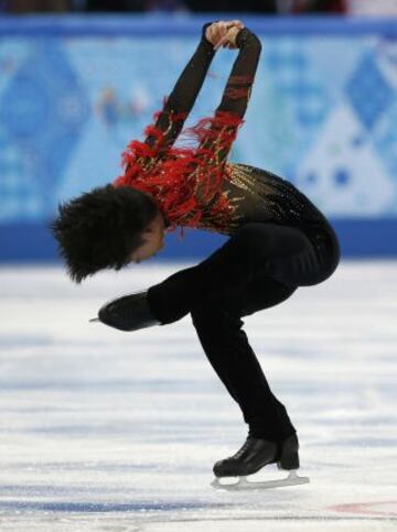 Tatsuki Machida durante la competición de patinaje artístico por equipos.