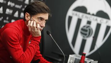 Marcelino, en sala de prensa. 