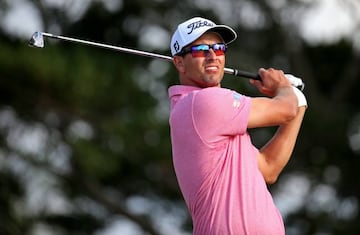 Adam Scott tees off on the 14th hole during the final round.