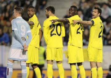 Partido Celta de Vigo-Vilalrreal. Iago Aspas, Bakambu, Adrián López, Eric Bailly y Mario Gaspar.
