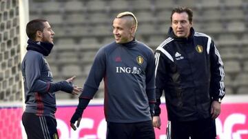 Hazzard, Nainggolan y Wilmots, de B&eacute;lgica.