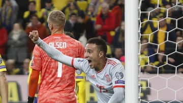 15/10/19 PARTIdo CLASIFICACION EUROCOPA 2020
FASE DE GRUPOS GRUPO F ESTADIO FRIENDS ARENA
SUECIA - SELECCION ESPAÑOAL ESPAÑA
PRIMER GOL EMPATE RODRIGO MORENO 1-1 EN EL MINUTO 92 ALEGRIA
