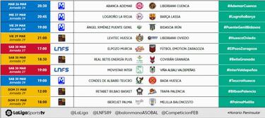 Dos partidos de LEB Oro en el programa del domingo en la LaLigaSports Tv