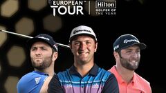 Jon Rahm comparti&oacute; en su cuenta de Twitter el cartel que le anunci&oacute; como Mejor Golfista de 2019 en el European Tour.