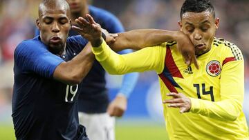 Muriel, jugador del Sevilla, durante el partido entre Francia y Colombia. 