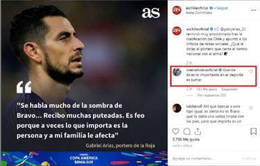 El mensaje de apoyo del "Chino" Ríos a Gabriel Arias