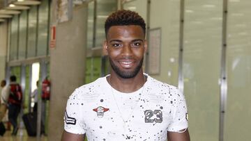 Lemar, nuevo jugador del Atlético, a su llegada a Madrid