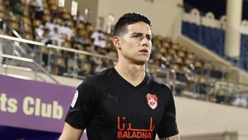 James Rodríguez en un partido de Al Rayyan.