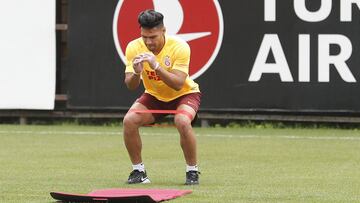 Falcao García durante un entrenamiento con Galatasaray.