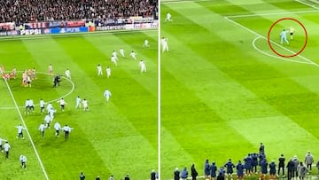 El gesto de Courtois al fondo del Metropolitano tras el gol definitivo que Marciniak le recriminó