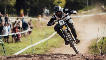 Angel Suarez Alonso performs at UCI MTB DH World Cup in Snowshoe, USA on September 18, 2021 // SI202109190118 // Usage for editorial use only // 