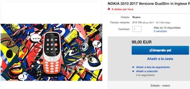 Nokia 3310, el nuevo objeto del deseo de especulación en eBay