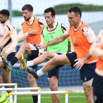 Luis Hernández en el entrenamiento de hoy miércoles en la Ciudad Deportiva. Foto: Cádiz CF.