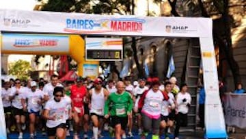 GUIÑO. El cartel de la carrera: Buenos Aires corrió por Madrid.