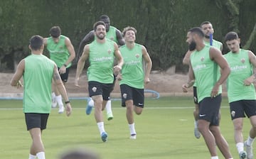 Pedro Bigas, en el entrenamiento de este jueves. 