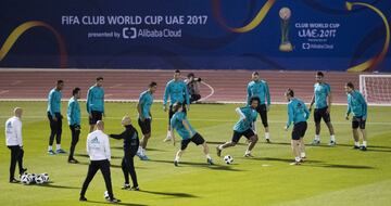 Real Madrid put in one last session ahead of Al-Jazira game