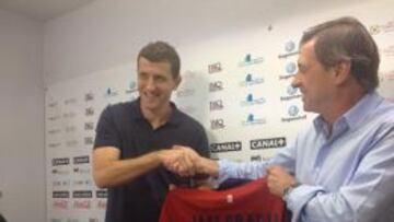 Javi Gracia, con Miguel Archanco.