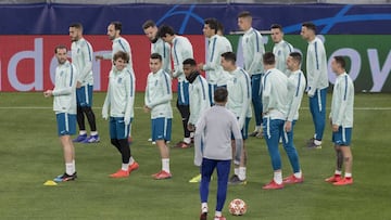 El Atlético se entrenó ayer en el estadio de la Juventus.