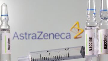 FILE PHOTO: FILE PHOTO: A test tube labelled &quot;vaccine&quot; in front of an AstraZeneca logo in this illustration taken, September 9, 2020. REUTERS/Dado Ruvic/Illustration/File Photo/File Photo