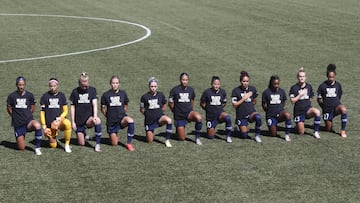 Este s&aacute;bado 27 de junio, las futbolistas de North Carolina Courage y Portland Thorns se arrodillaron durante la ceremonia del himno nacional de la Challenge Cup.