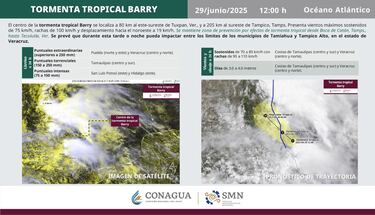 Tormenta Tropical Barry se acerca a México: trayectoria en vivo, estados afectados y pronóstico