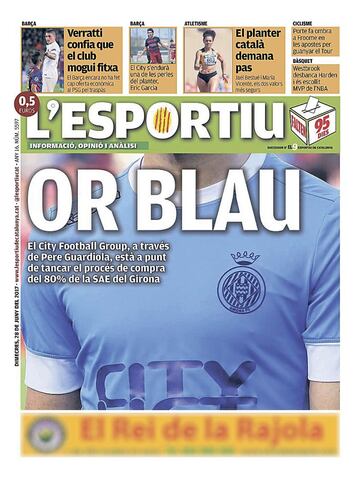 Portada de 'L'Esportiu' del miércoles, 28 de junio de 2017.