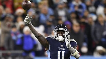 Dec 23, 2021; Nashville, Tennessee, USA; Tennessee Titans wide receiver A.J. Brown (11) throws a pass against the San Francisco 49ers during the second half at Nissan Stadium. Mandatory Credit: Steve Roberts-USA TODAY Sports