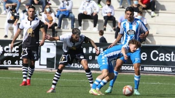 Mario Soriano, en el partido de ida entre Deportivo y Unionistas.
