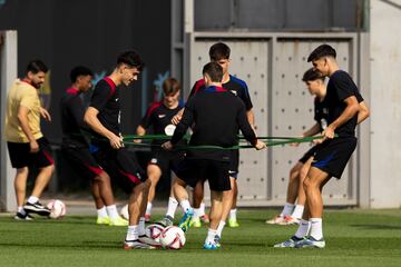 Pau Víctor durante el entrenamiento. 