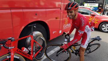 Dani Navarro, sonriente tras finalizar la 2&ordm; etapa del Tour de Francia. 