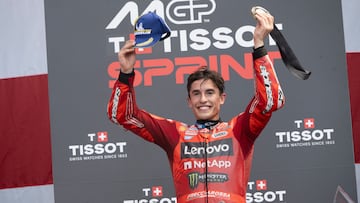 Marc Márquez, en el podio de la esprint del GP de las Américas.
