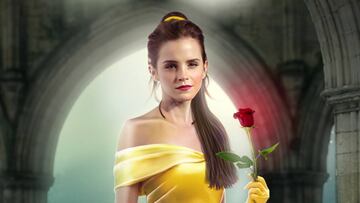 Emma Watson en el cartel de La bella y la bestia