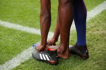 Yerry Mina presentado presentado en el Barcelona en el Camp Nou