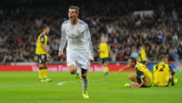 Bale celebra un gol contra el Sevilla.
