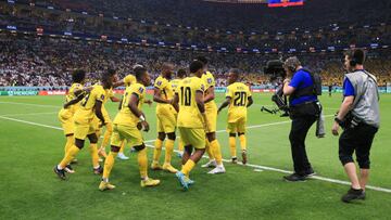 Ecuador celebra uno de sus goles.