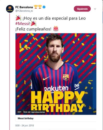 El equipo azulgrana le dedica unas palabras en su cuenta oficial de Twitter.