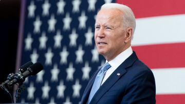 US President Joe Biden speaks  at the National Constitution Center in Philadelphia, Pennsylvania